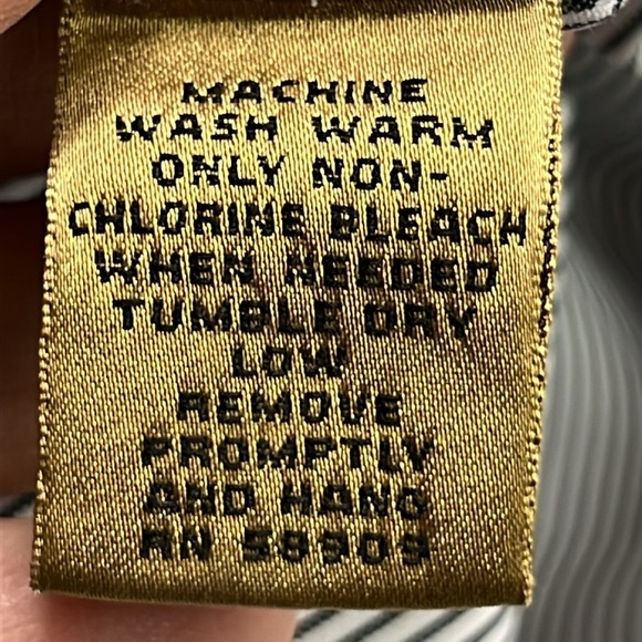 GOLD LABEL INVESTMENTS Non- Iron Chevron/Stripe Cotton BLK/WHT Career Blouse 16 - Picture 14 of 16